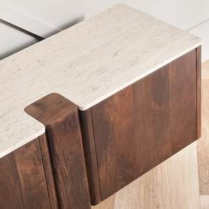 Buffet en marbre et bois de manguier, armoire en bois - Product Image 2