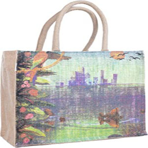 Sac à lunch en jute avec logo personnalisé de haute qualité en toile de coton Article personnalisé avec motif rayé Promotion exclusive pour les livraisons en cours - Product Image 6