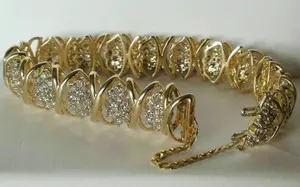 กำไลข้อมือ8CT เพชรโมอิสเพชร925สีเงินสไตล์วินเทจสำหรับงานหมั้นหรือปาร์ตี้ - Product Image 2