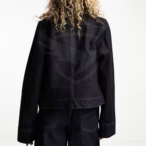 Chaqueta vaquera unisex de diseño único más vendida en precio al por mayor Chaqueta vaquera unisex de ropa de calle de alta calidad - Product Image 3