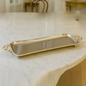 Plateau de service en aluminium de qualité raisonnable, prix de gros, fabrication artisanale, gravé, écologique, décoratif, best-seller - Product Image 1