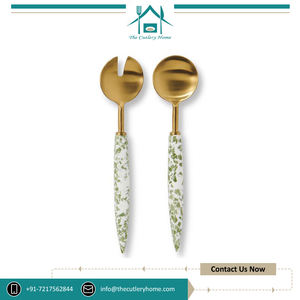 Suministro directo de fábrica, juego de servidor de ensalada con mango de resina sostenible seguro para alimentos de Color dorado de alta calidad para uso doméstico y hotelero - Product Image 2