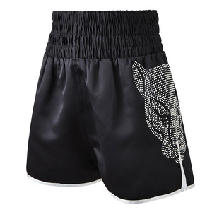 Pantalones cortos de boxeo elásticos transpirables personalizables para mujer Fabricante OEM compatibles con partidos de entrenamiento Ropa de artes marciales privadas - Product Image 1