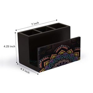 Natural Mango Wood Printed Spoon <b>Holder</b> For Daily Cooking Eco Conscious Wooden Printed Spoon <b>Holder</b> For Sustainable Homes - Product Image 5