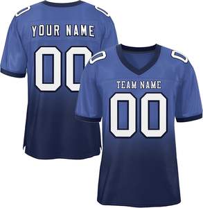 Camiseta de fútbol americano de alta calidad, antiolor y resistente a las bacterias, tela duradera y transpirable, mangas a rayas, equipos de talla grande - Product Image 4