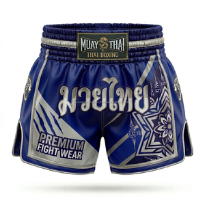 Shorts de Muay Thai personnalisés OEM, en tissu satiné, shorts de boxe, équipement de combat MMA, fournisseur en gros, shorts de Muay Thai brodés - Product Image 6
