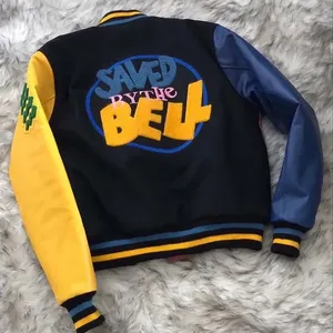 Veste de baseball personnalisée style universitaire en laine/cuir pour homme, respirante, coupe-vent, décontractée, pour l'extérieur, avec doublure polaire - Product Image 5