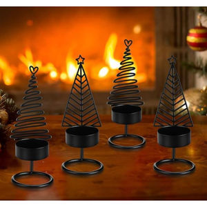 Candelabros decorativos de Navidad para el hogar, candelabro de hierro de Metal negro para cumpleaños, Navidad y otras ocasiones especiales - Product Image 2