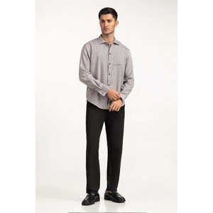 เสื้อเชิ้ตผู้ชายลำลองเนื้อผ้าป๊อปลิน 100% ผ้าฝ้าย ระบายอากาศได้ดี สีพื้นเรียบง่าย เหมาะสำหรับธุรกิจ - Product Image 2