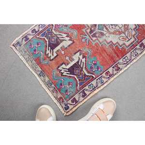 พรมวินเทจตุรกี ขนาด 1.6x3.1 ฟุต สีแดงล้วน - Product Image 5