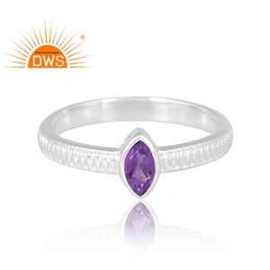 Último diseño 925 anillo de piedras preciosas de amatista Natural de plata para mujer joyería personalizada para mujer regalo para ella - Product Image 3