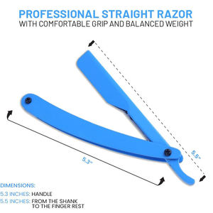 Rasoir à lame double léger et réutilisable pour hommes, dernière couleur bleue, rasoirs à cheveux berbères, manche en bois - Product Image 4