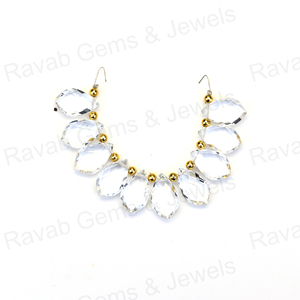 บริโอลไลท์ทรงเหลี่ยมขนาด 10x20x4 มม. สีขาวใสธรรมชาติ ควอตซ์คุณภาพดี ขายส่งสำหรับทำเครื่องประดับทอง 18K แบบหยดน้ำ เจาะรูสำเร็จ พร้อมจำหน่าย - Product Image 6