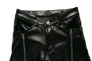 New Arrived Personality Men's Slim Pu Leather <b>Waterproof</b> Winter High Waist Casual Pants & <b>Trousers</b> - Product Image 3