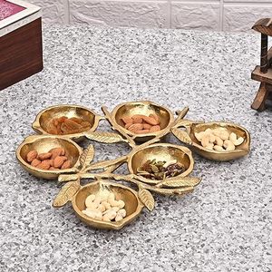 Prix de gros Bol de service moderne en métal avec noix dorées, meilleure qualité pour la maison, hôtel, vaisselle, restaurant - Product Image 6
