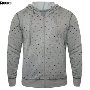 <b>Men's</b> Winter Casual <b>Zip</b>-<b>Up</b> Hoodie with Front Logo Polyester/Cotton <b>Fleece</b> Hoodies Custom Design <b>Men</b> Zipper Hoodies Eco-Friendly - Product Image 1