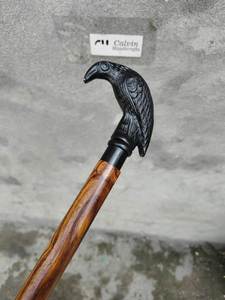 Bâton de marche en bois de corbeau sur le thème nautique Sier Head Handle Randonnée Activités de plein air Cannes en bois noir Article cadeau - Product Image 6