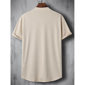 เสื้อพิมพ์ลายทางแขนสั้นของผู้ชายเสื้อยืดแขนสั้นลำลองแนวสตรีทเสื้อเบสบอลแฟชั่นปรับแต่งโลโก้ได้ - Product Image 2