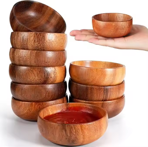 ถ้วยจุ่มเครื่องปรุงอาหาร8ชิ้นทำจากไม้ด้วยงานฝีมือเสี้ยว - Product Image 6