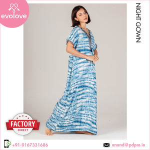 Top vente rayonne femmes longue robe de nuit bonne qualité vêtements de nuit pour un usage domestique large Options de couleur pour l'été - Product Image 4