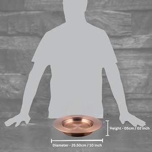 Handmade Elegant Copper Round Hammered Serving <b>Tray</b> for Kitchen Home Food & <b>Drink</b> Serving Includes Stylish Bread Plate - Product Image 5