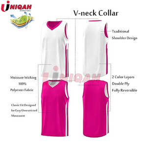 Maillot de basket-ball réversible unisexe de haute qualité, style hip-hop, ensembles d'uniformes d'équipe athlétique, chemises vierges, tailles respirantes - Product Image 3