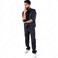 Conjunto Personalizado De Chaqueta De Mezclilla Y Jeans Acampanados Apilados Holgados De Estilo Vintage Para Hombre De Alta Calidad