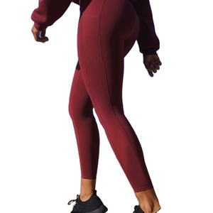 Compre mallas de yoga sin costuras de secado rápido para mujer, mallas personalizadas de 100% algodón de cintura alta con control de barriga, mallas para mujer 2026 - Product Image 2