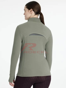Jersey de equitación para mujer, venta al por mayor, versátil, que absorbe la humedad, tejido elástico ligero, estilo elegante, práctica de equitación ecuestre - Product Image 2