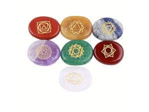 Juego de piedras curativas de cristal hechas a mano de 7 Chakras, piedras preciosas de ágata Natural, bolsa de terciopelo para Reiki, meditación, energía, recuerdo hecho a mano - Product Image 5