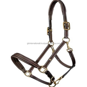 Cabestro de caballo de cuero acolchado ligero de último diseño con doble costura y hebilla y anillo de corona doble de níquel de latón libre de óxido - Product Image 1