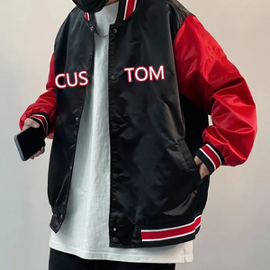 Nouvelle veste bomber en satin à fermeture éclair pour homme, tendance, personnalisée, 100% fibre de polyester, décontractée, imperméable, grande taille, avec capuche et logo sur le devant - Product Image 5