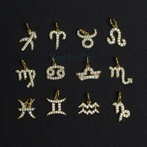 Hot Selling 18K Gold Plated 3mm Wide Cuban Chain Necklace VVS <b>Moissanite</b> Zodiac <b>Jewelry</b> - Product Image 2