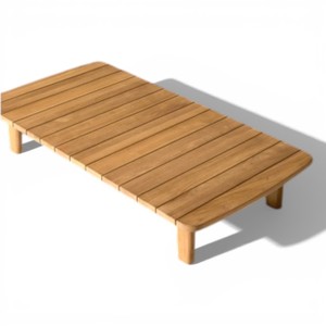 Mesa de Centro Moderna Minimalista de Madera de Teca Maciza, Mesa de Té Rectangular Baja de Estilo Japonés para Sala de Estar, OEM - Product Image 3