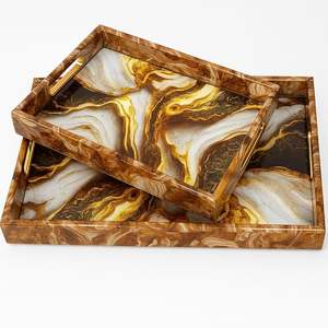 Bandeja de Madera Rectangular Moderna para Servir Alimentos, Hecha a Mano, para Hotel, Cocina, Dormitorio y Utensilios de Cocina - Product Image 5