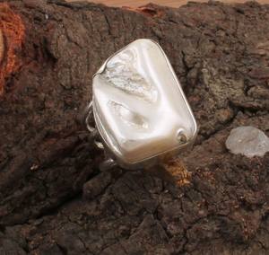 Anillo Ajustable Clásico de Plata de Ley 925 Maciza Hecho a Mano con Piedra Preciosa para Joyería de Boda Unisex - Product Image 4