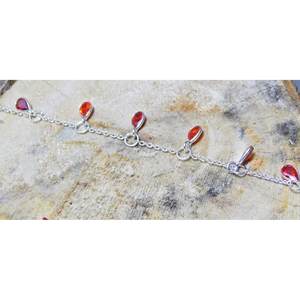 925 Sterling Silver Fine Charm <b>Bracelet</b> Handmade <b>Cubic</b> <b>Zirconia</b> Bezel Gemstone Silver Jewelry with Gift Option - Product Image 3