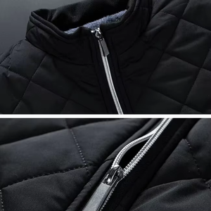 Veste d'hiver matelassée personnalisée pour homme, légère, en nylon, col montant, respirante, grandes tailles, fabricant OEM en gros - Product Image 4