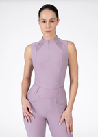 Vêtement de base pour l'équitation pour femmes en gros, tissu performant, sans manches, respirant, haut d'équitation équestre