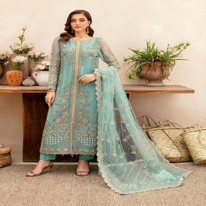 ชุดปาร์ตี้ lehenga choli ของผู้หญิงผ้าโปร่งบาง3ชิ้นงานปักหรูหราชุดสูทงานแต่งงานตามปริมาณ Ramsha - Product Image 4