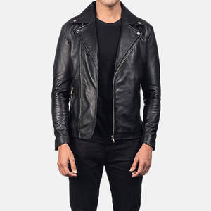 Veste en peau de mouton enduite pour homme, vêtement d'extérieur décontracté raffiné, construction élégante, texture lisse, style masculin moderne, imperméable - Product Image 4