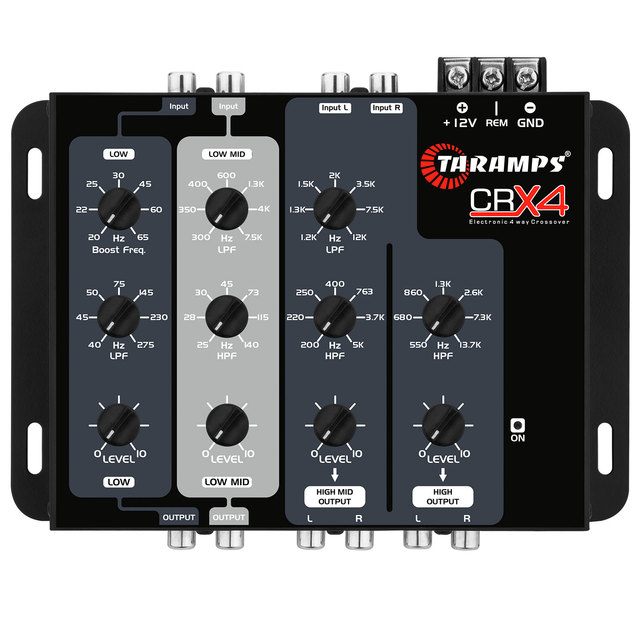 Crossover Taramps Crx4 4 Way Rca Channels 8 Volts Rms Car Audio Processor Stereo Equalizer Great for Low High with Bass Boost