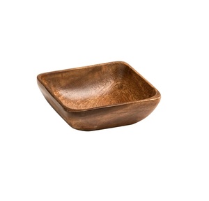 Precio más bajo y cuenco de servicio multiusos de madera con acabado Natural Simple de alta calidad para ensaladera de aperitivos de alta calidad - Product Image 6