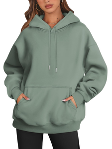 Sudadera con Capucha Extra Grande para Mujer, Tejida en Algodón 100%, Gruesa, Ecológica, Personalizada, con Hombros Caídos y Parche - Product Image 3