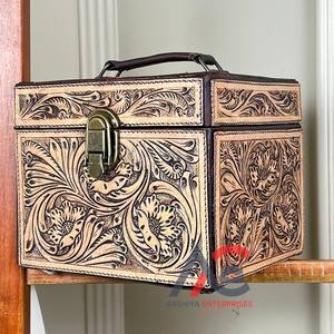 ของขวัญที่ดีที่สุดกล่องเครื่องประดับหนังวัวกำมะหยี่แบบพกพาเป็นเครื่องมือกล่องสร้อยคอนาฬิกาเครื่องประดับเดินทางพร้อมกระจก - Product Image 1