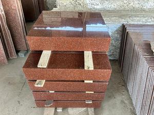 Escaleras pulidas industriales de granito rojo imperial, elevadores de peldaños, escaleras de piedra india para interiores y exteriores, templos, monumentos, parques, FOB - Product Image 5