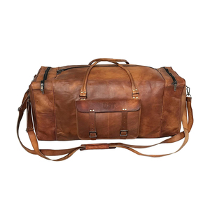 กระเป๋าหนังแท้ขายดี กระเป๋าเดินทาง กระเป๋าเดินป่า กระเป๋ากีฬา กระเป๋ายิม ความจุเยอะ สายสะพายไหล่ ซิป  รับสกรีนโลโก้ - Product Image 2