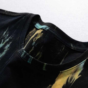 Camiseta Premium DTF Print Camiseta de algodón informal para hombre con cuello redondo Manga corta Premium DTF Print Terry Fabric Liso teñido - Product Image 6