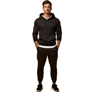 Ropa de invierno para hombre, chándal de punto con estampado de algodón orgánico, conjuntos de ropa de abrigo informal en estilo callejero, moda de otoño - Product Image 3