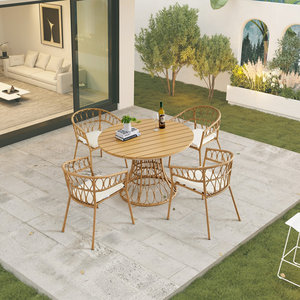 44,13 L X 44,13 W Mesa de ratán de bambú para exteriores Muebles cuadrados de metal para patio Hospital Playa Comedor Almacén Hotel Gimnasio Uso - Product Image 5